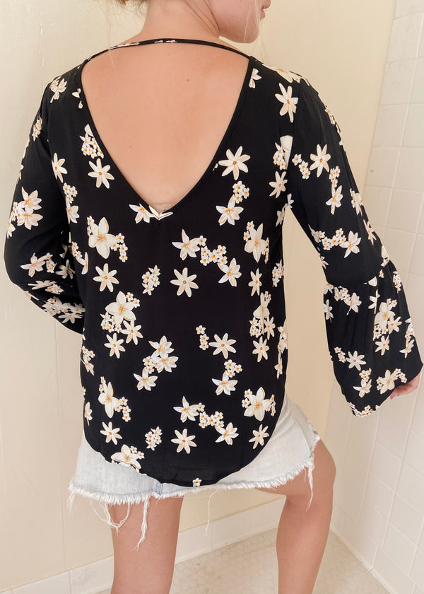 Women’s Longsleeve Blouse in Pua Pākolu