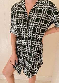 Shirt Dress in Olive Pikake Palaka