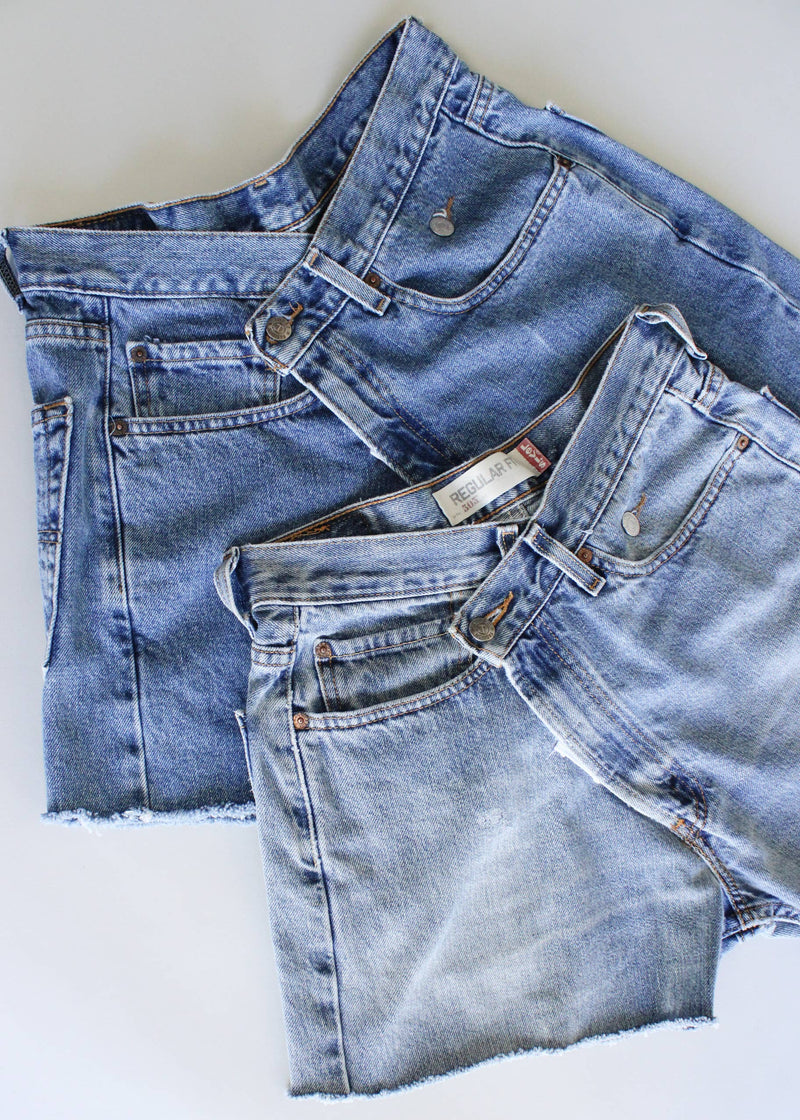 Vintage Cross Closure Cutoff Shorts