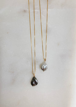 Floating Tahitian Keshi Pearl on Adjustable Chain