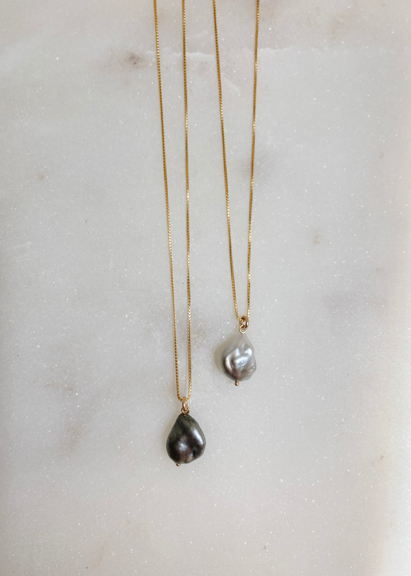 Floating Tahitian Keshi Pearl on Adjustable Chain