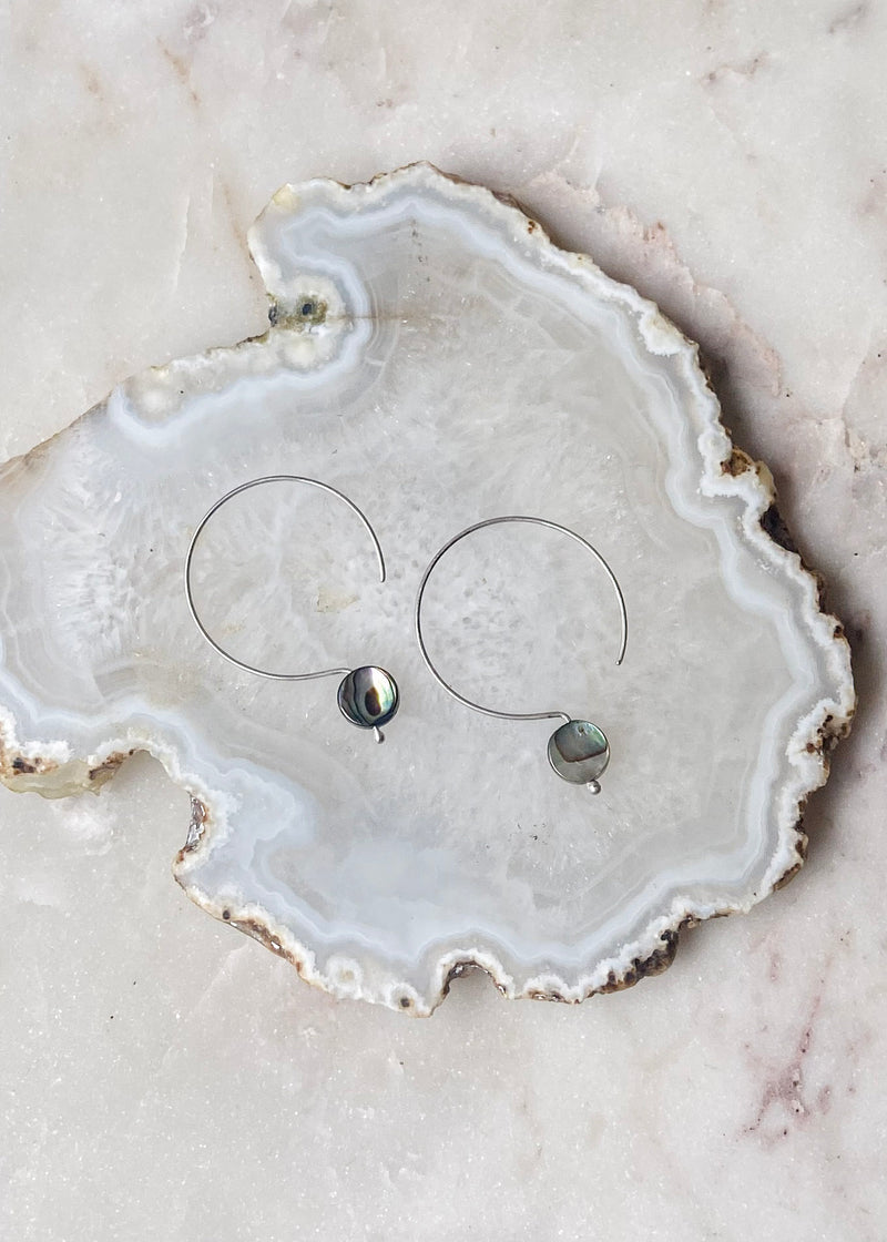 Abalone Dangle Hook Earrings