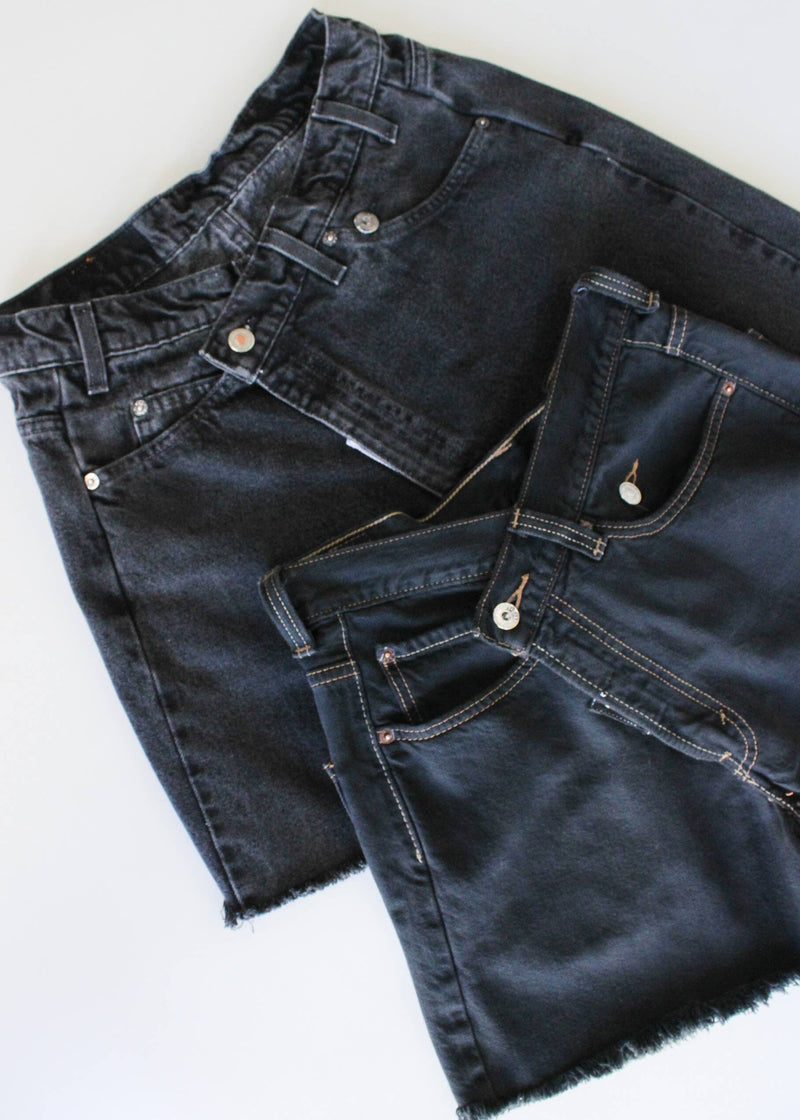 Vintage Cross Closure Cutoff Shorts