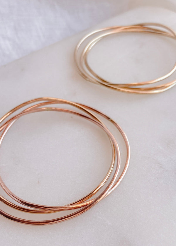 Wave Bangle Set - Plain