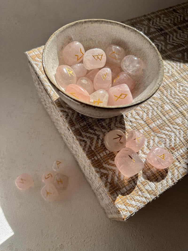 Runes Set - Rose Quartz