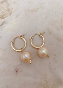 Charm Hoops - Freshwater Pearls