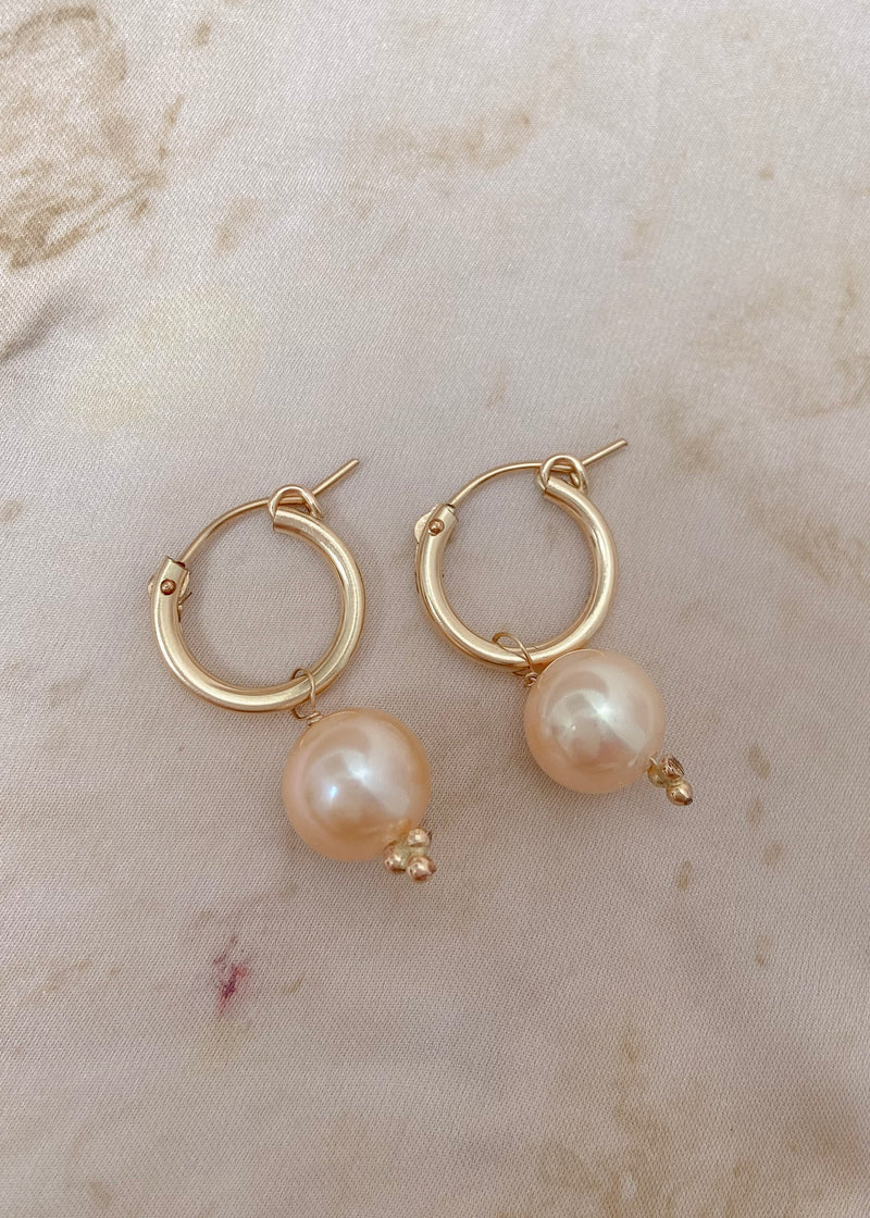 Charm Hoops - Freshwater Pearls