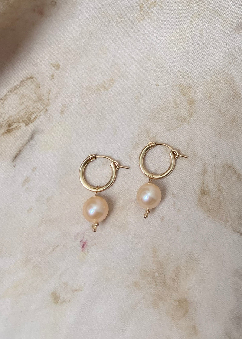 Charm Hoops - Freshwater Pearls