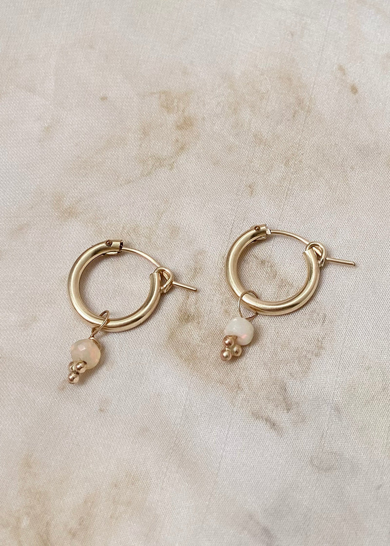 Charm Hoops - Opal