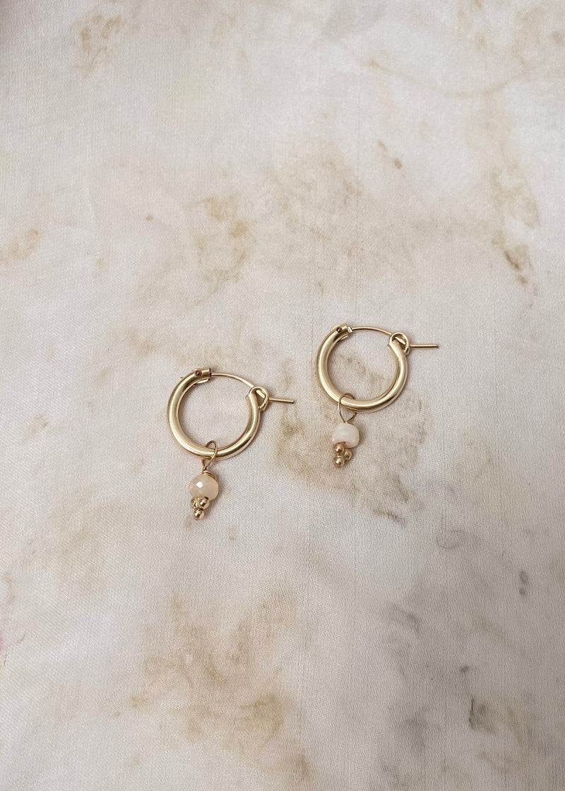 Charm Hoops - Opal