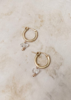 Charm Hoops - Herkimer Diamonds
