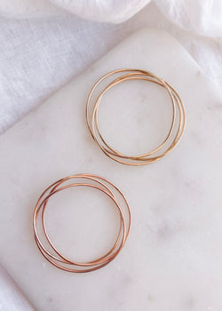 Wave Bangle Set - Plain