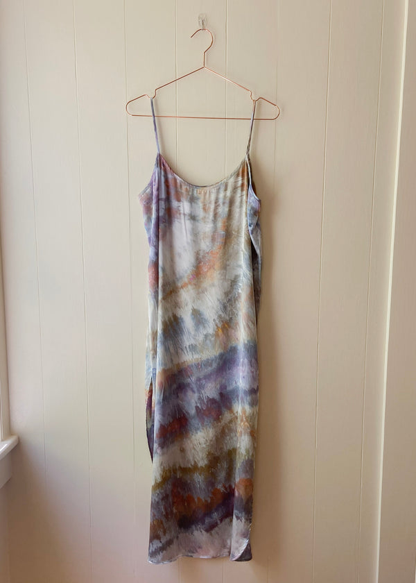 Long Silk Slip Dress: Earth