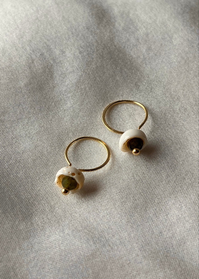 Puka and Peridot Earrings