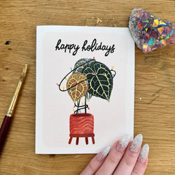 Happy Holidays Anthurium Greeting Card