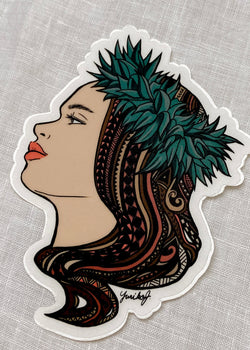 Hawaii Wahine Clear Sticker