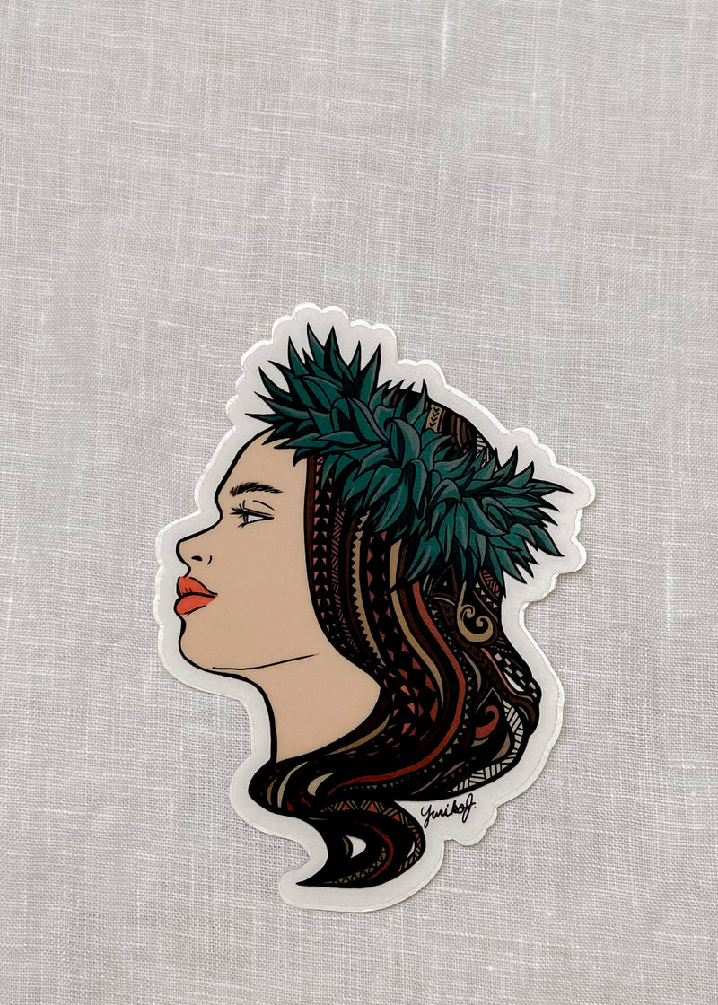 Hawaii Wahine Clear Sticker