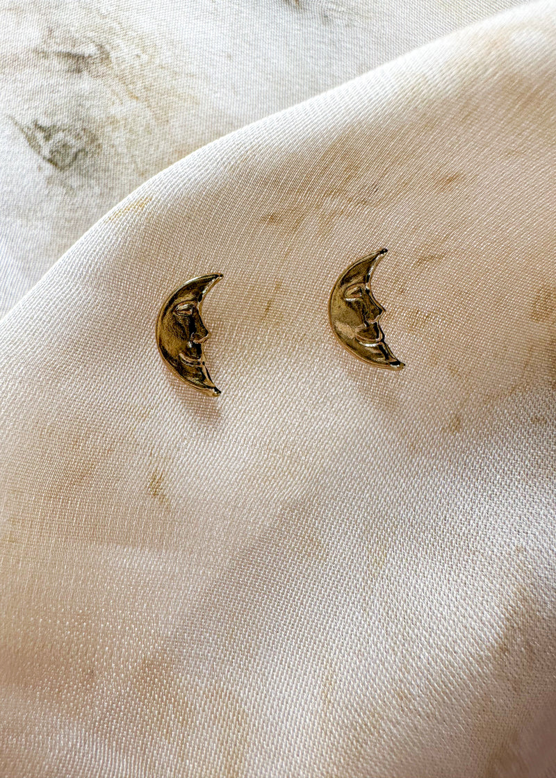 Crescent Moon Studs