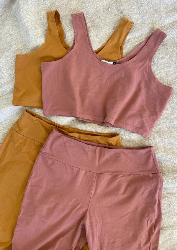 Organic Rhea Leggings in Rosewood