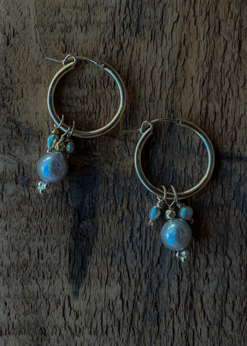 Space Hoops with Gem Charms
