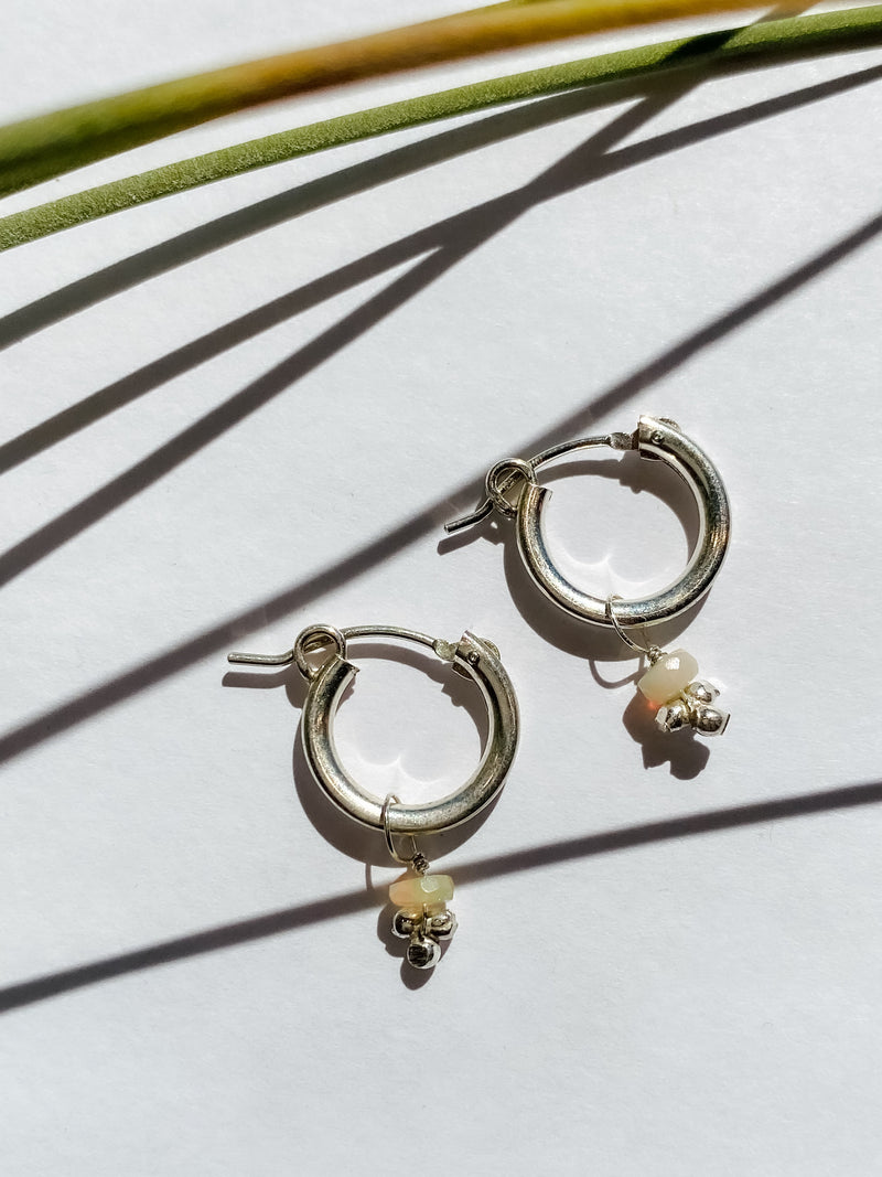 Charm Hoops - Opal