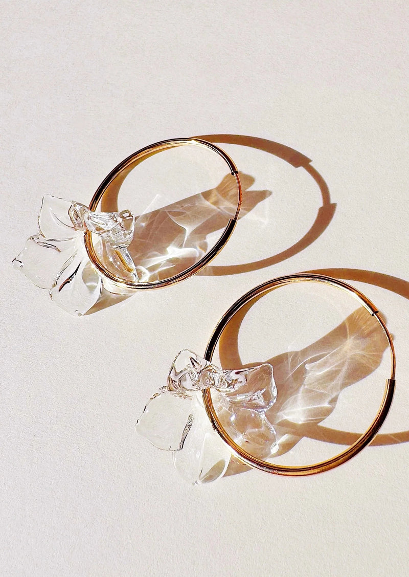 Pua Melia Plumeria Hoop Earrings