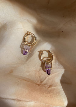 Amethyst Lantern Hoops