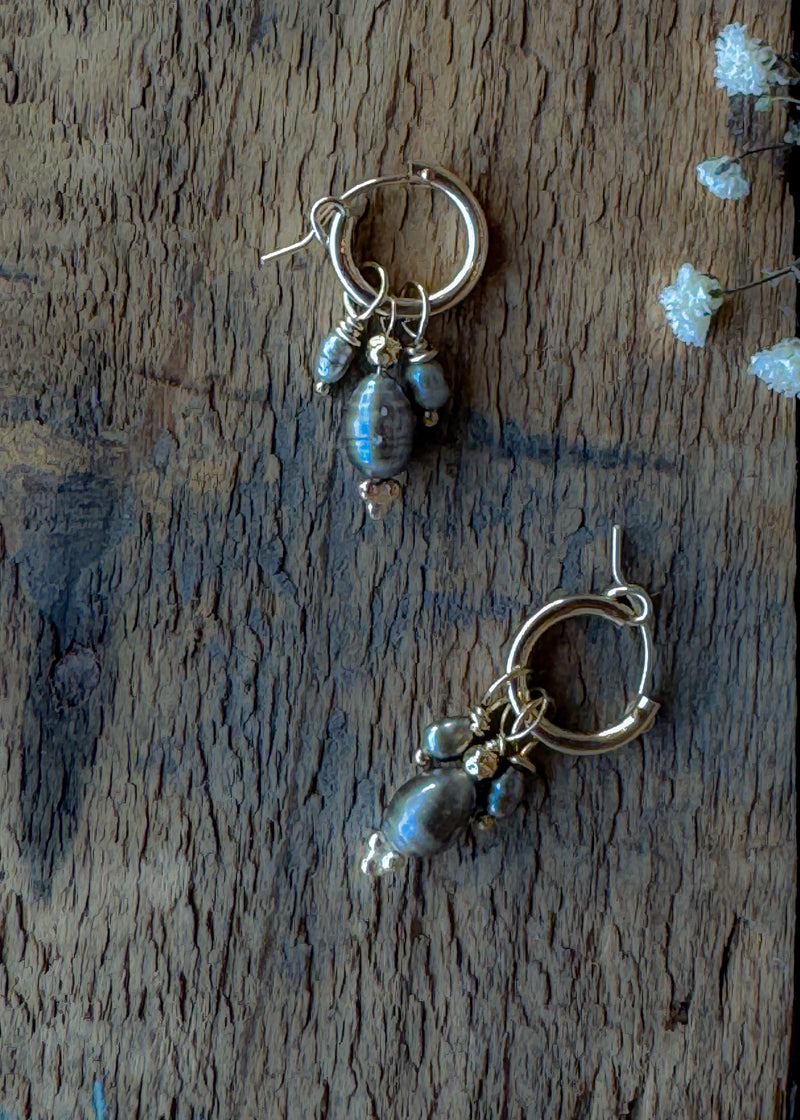 Space Hoops with Gem Charms