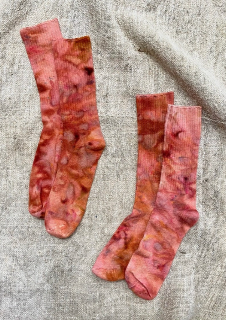Pink Bamboo Socks- Hand Dyed & Sustainable