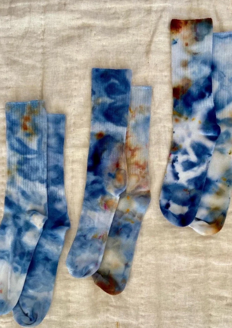 Blue Bamboo Socks- Ice Dyed & Sustainable