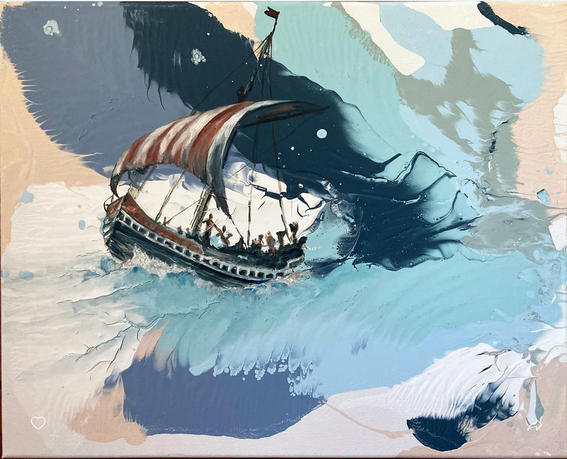 "Riding the Storm" Original Framed