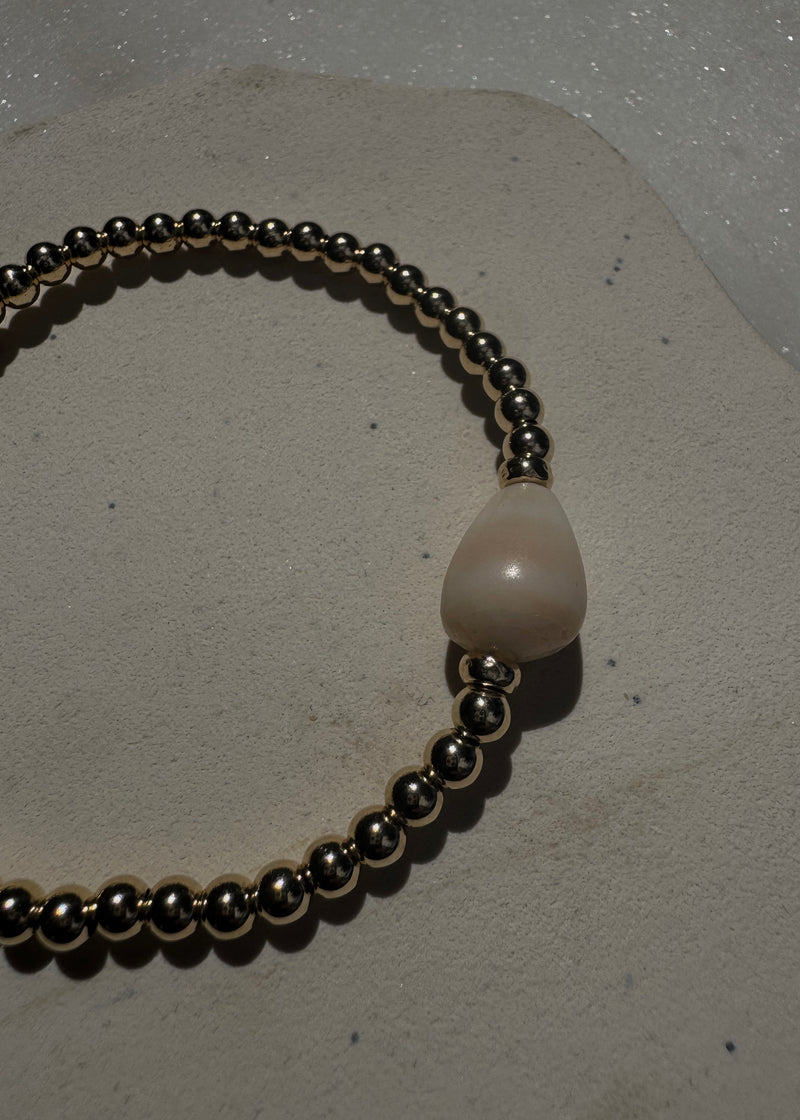 Stretchy Cone and Gold Bead Bracelet
