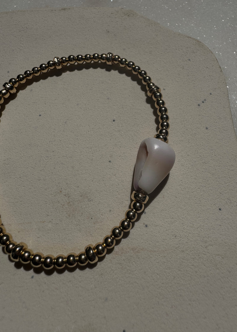 Stretchy Cone and Gold Bead Bracelet