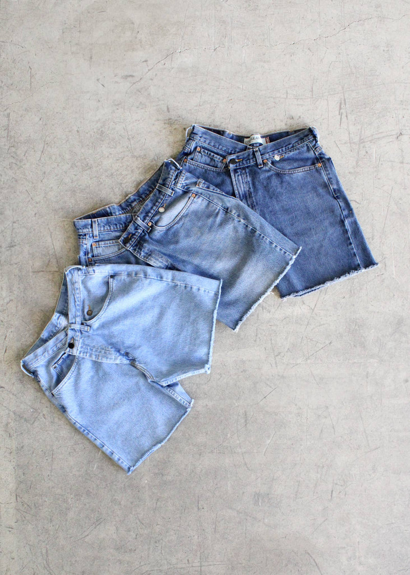 Vintage Cross Closure Cutoff Shorts