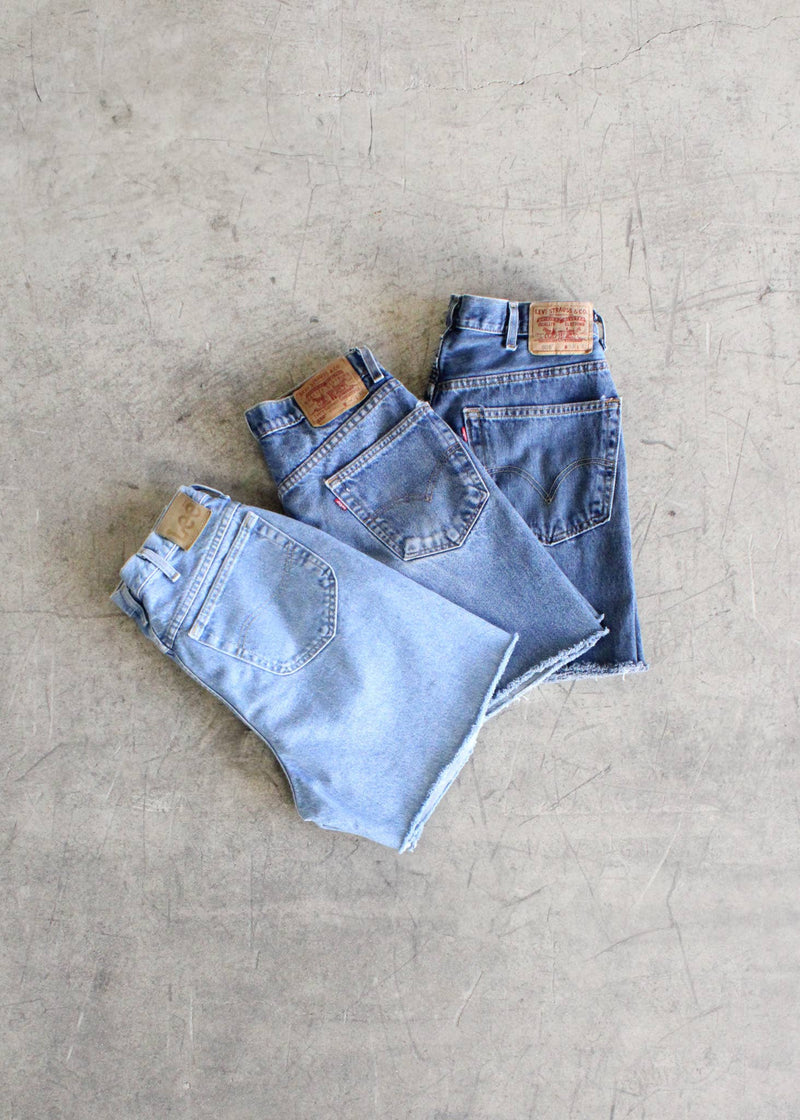Vintage Cross Closure Cutoff Shorts