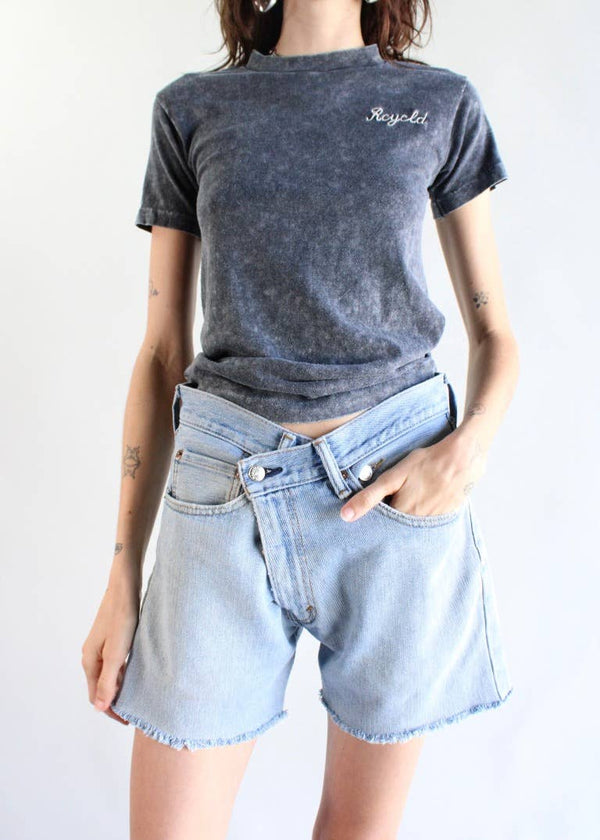 Vintage Cross Closure Cutoff Shorts