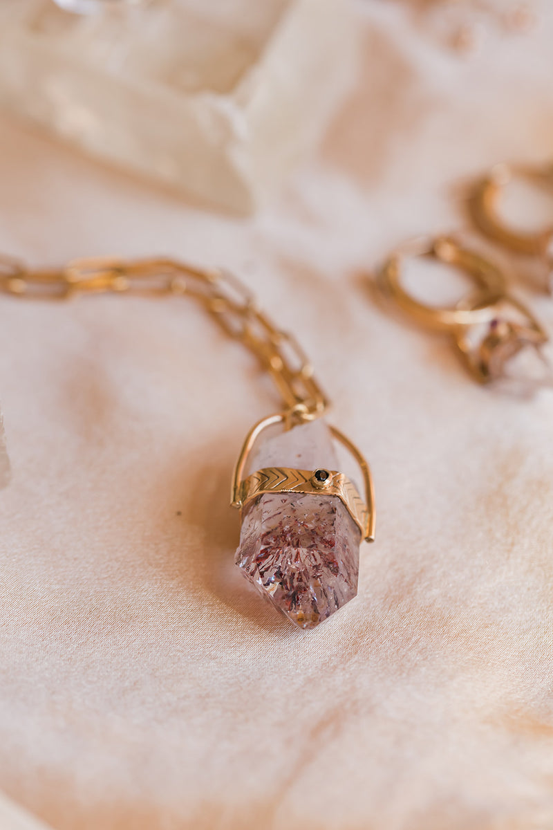 14k Arrow Wrapped Amethyst Studs