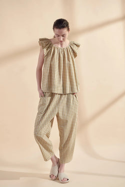 Ruffle Gingham Top