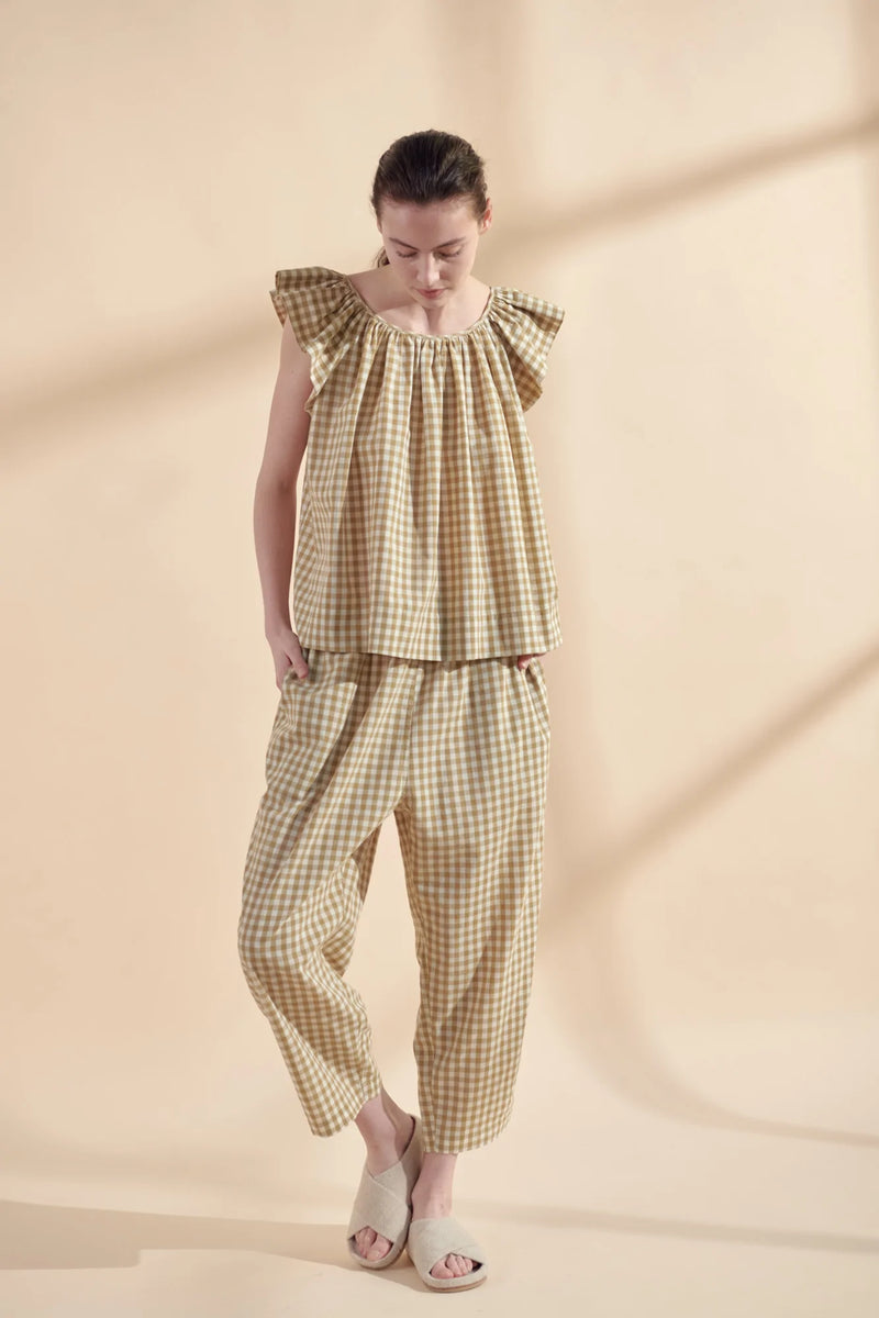 Ruffle Gingham Top