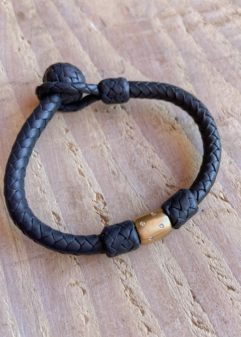 Hana - Leather Bracelet 14k
