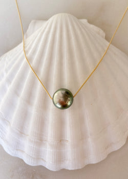 Tahitian Pearl Floater on 14kt Adjustable Chain