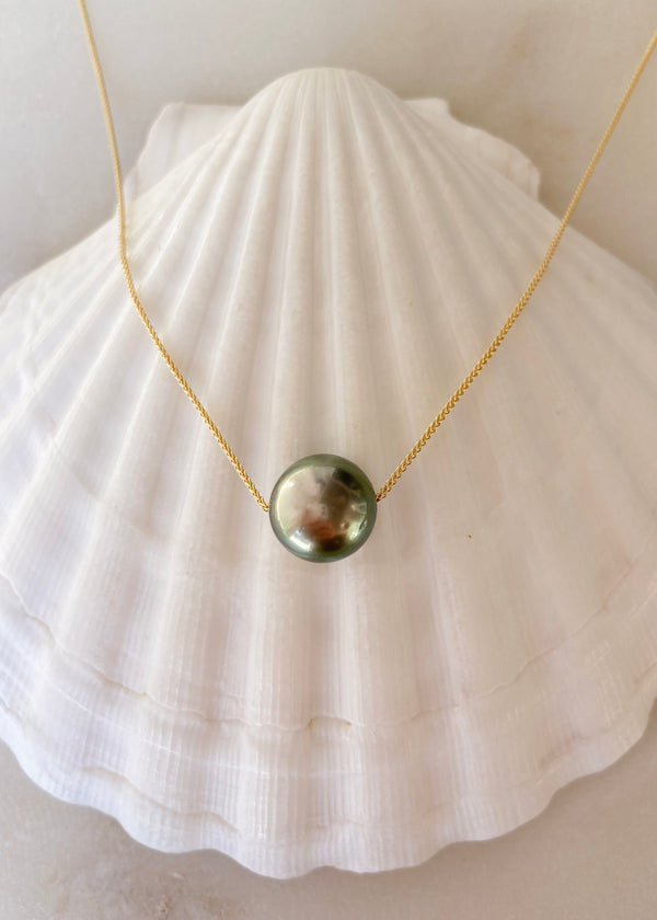 Tahitian Pearl Floater on 14kt Adjustable Chain