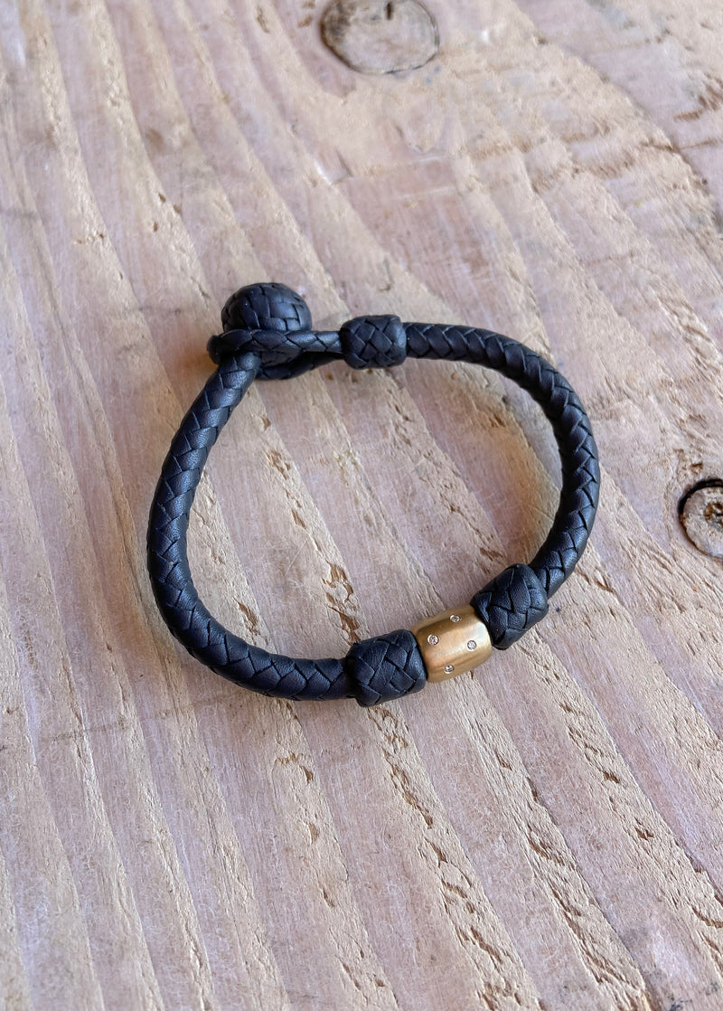 Hana - Leather Bracelet 14k
