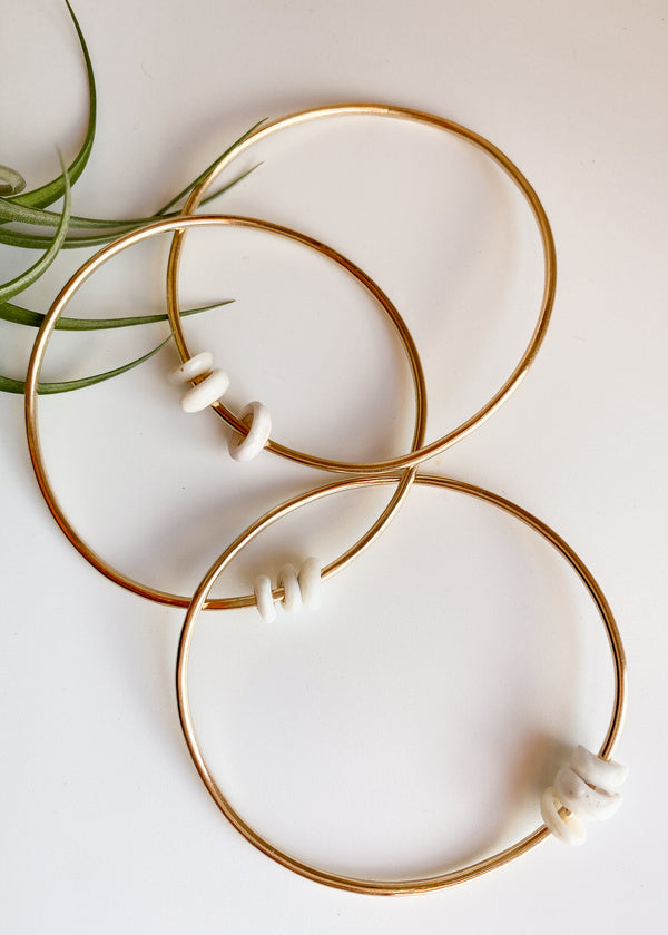 Wave Bangle Set with Pukas