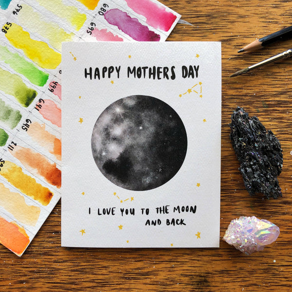Moon and Back Mothers Day Card
