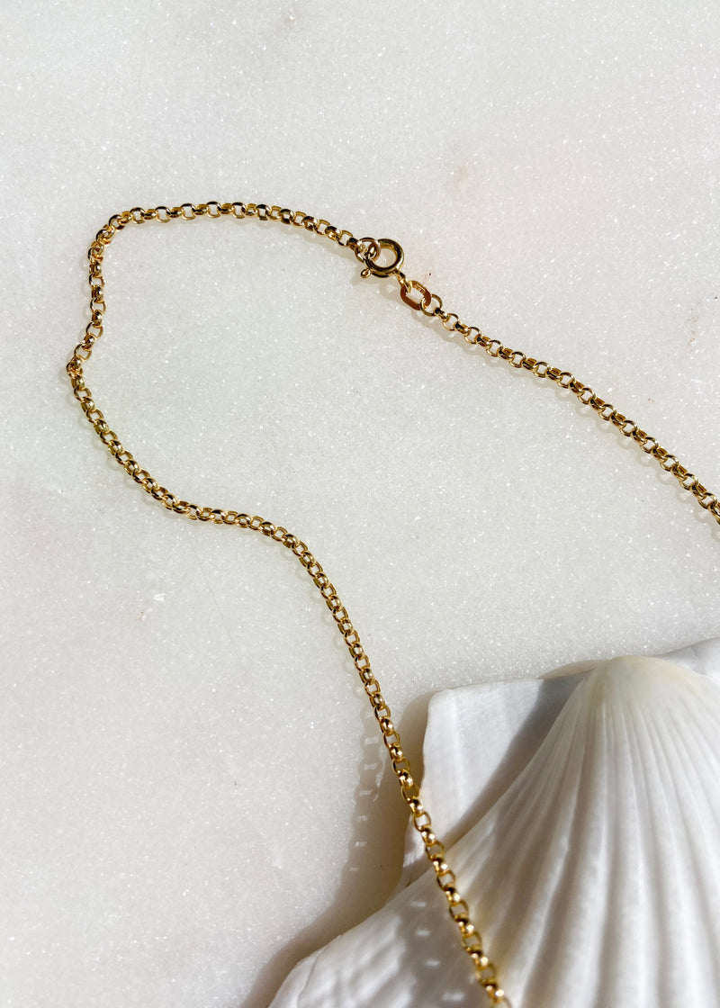 Round South Sea Pearl Floater on 14kt Rolo Chain