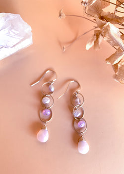 Pink Peruvian Opal Earrings