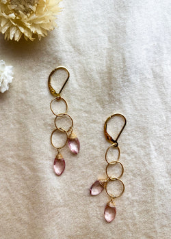 Pink Topaz Earrings