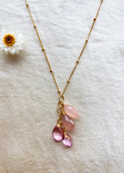 Pink Topaz & Chalcedony Necklace