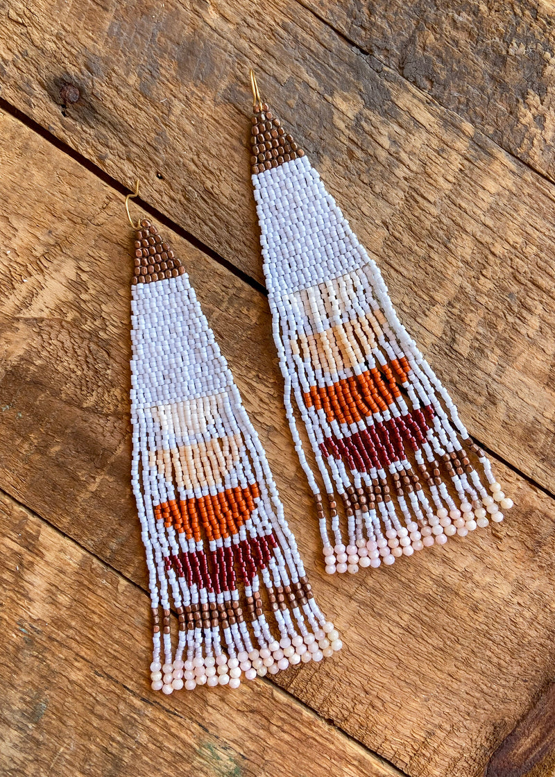 Just A Phase Tassel Earrings (blue matte)